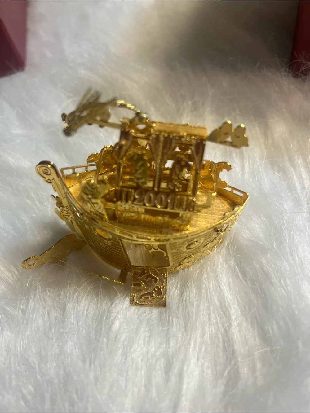 2001 Danbury Mint 23kt Plated Gold Ornaments.
